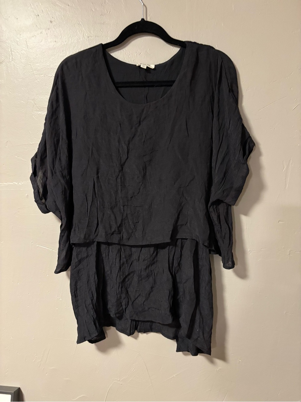 Umgee Black Layered Scoop Neck Tunic